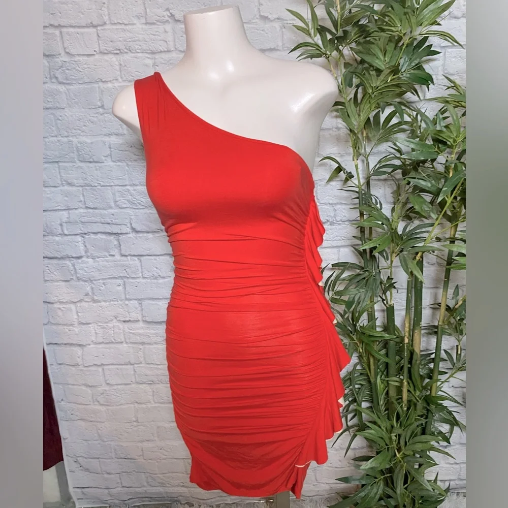 Guess Bodycon Summer Mini One Shoulder Stretchable Dress - Picture 1 of 6